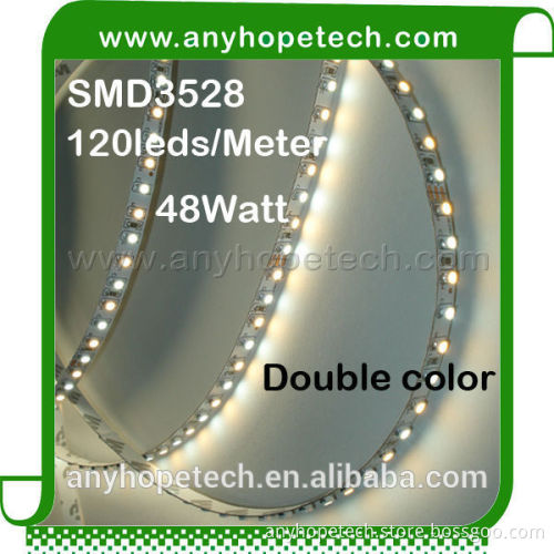Contemporary best sell 600LEDs bi color flexible led strip flat top